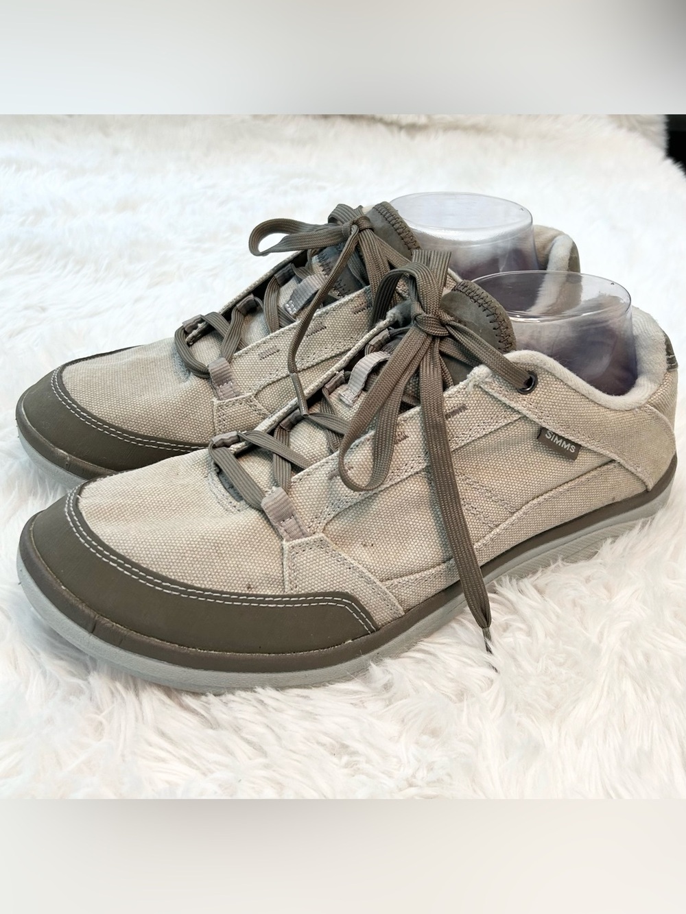 Simms Westshore Slip On Shoes Men’s Sz 10.5 Beige Fishing Deck Sneakers Comfort